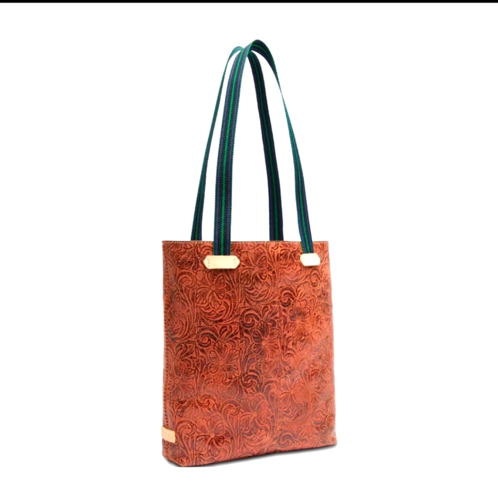 Consuela Tote - brown embossed